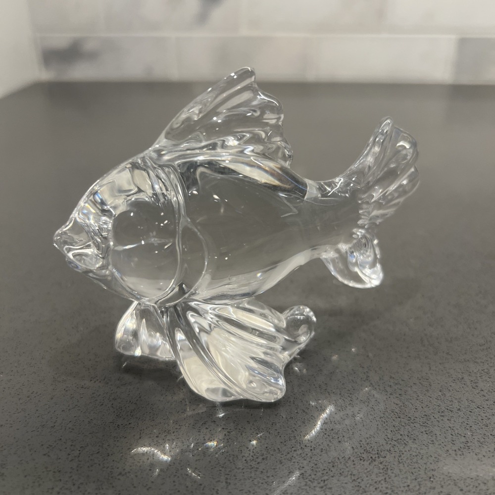 Princess House Pet Fish German 24% Lead Crystal Figurine Original Sticker Stunn